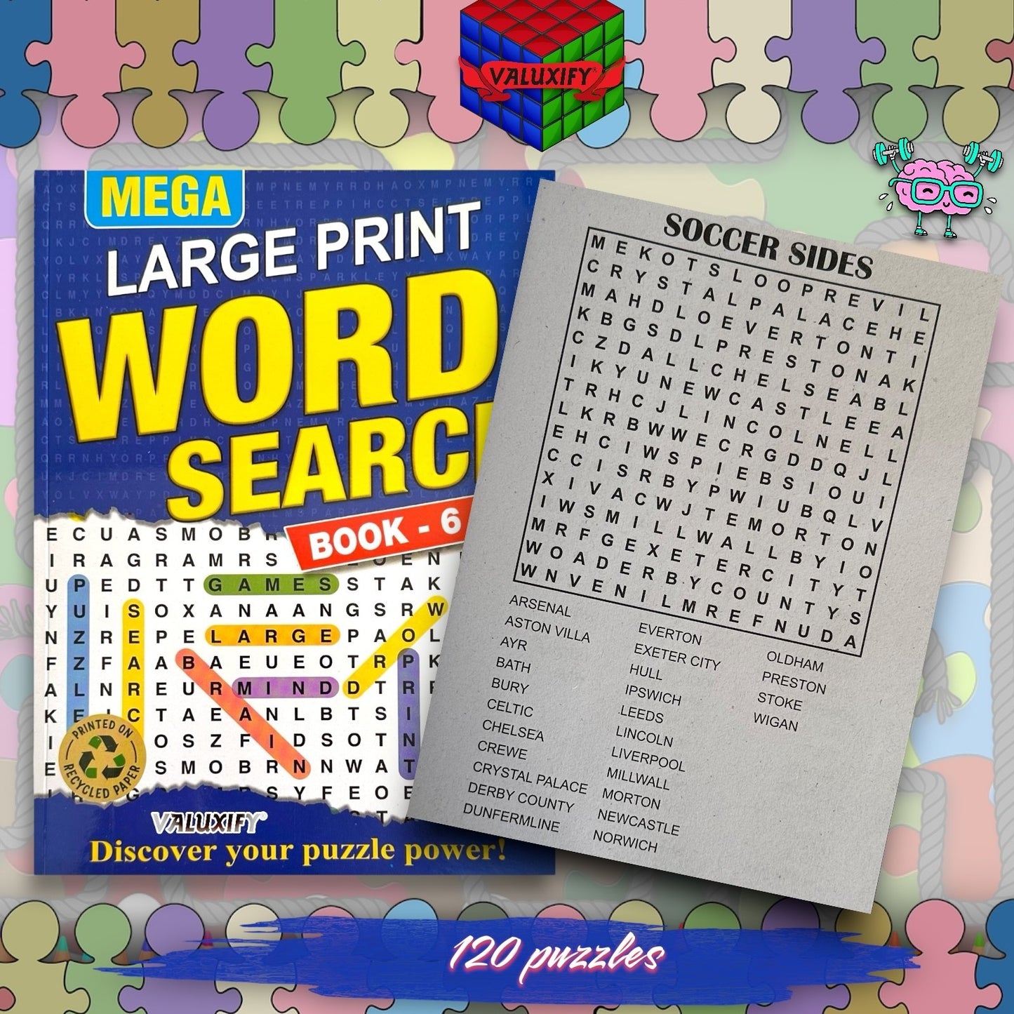 2 Mega Large Print Word Search Book With Solution