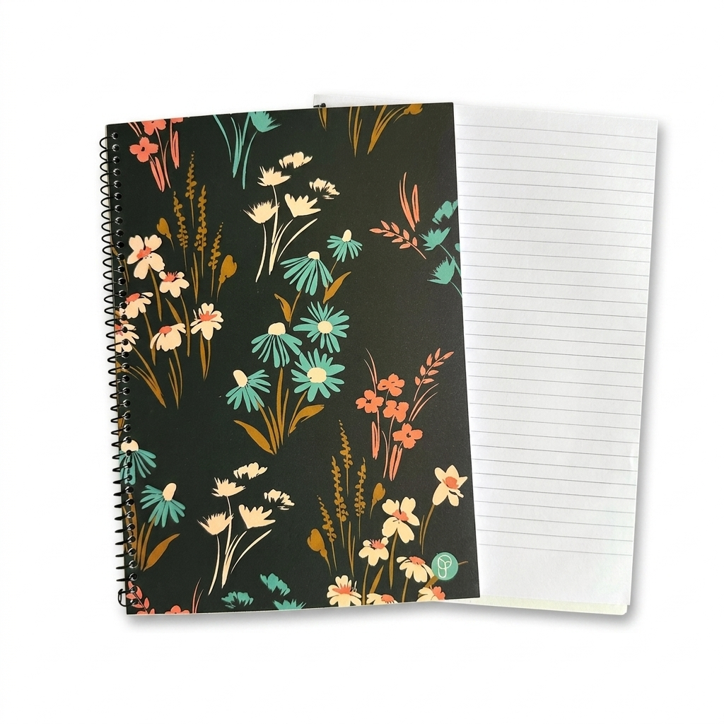 Spiral Notebook Lined Writing Pad 72 Pages Polypropylene Cover School 20x28cm