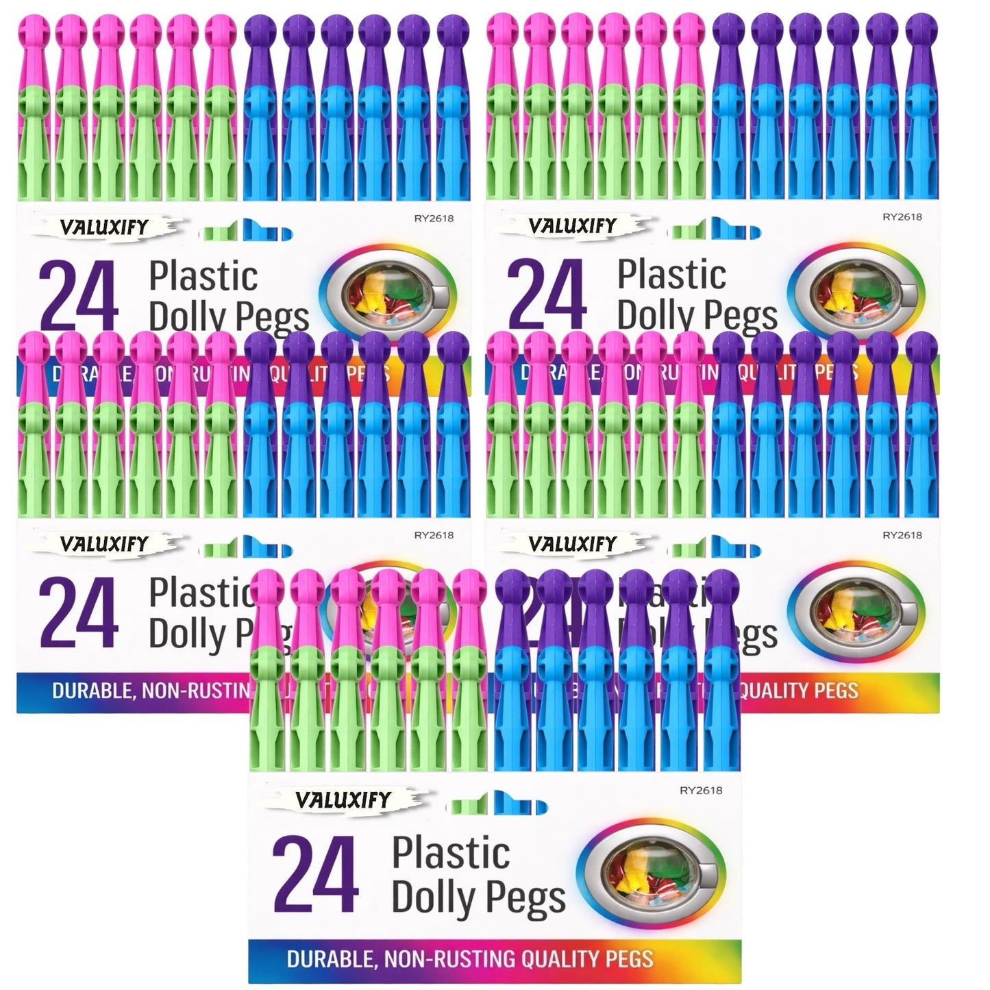 Strong Dolly Pegs Durable Plastic Laundry Clothes Line Coloured Washing Pegs uk