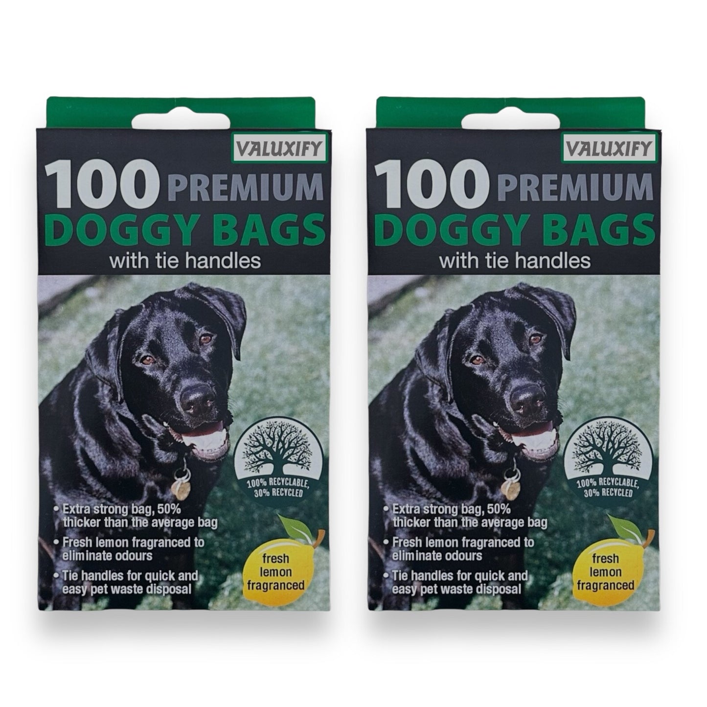 Tidzy Dog Waste Bags – Strong Leak-Proof Poop Bags with Tie Handles, 26×29cm