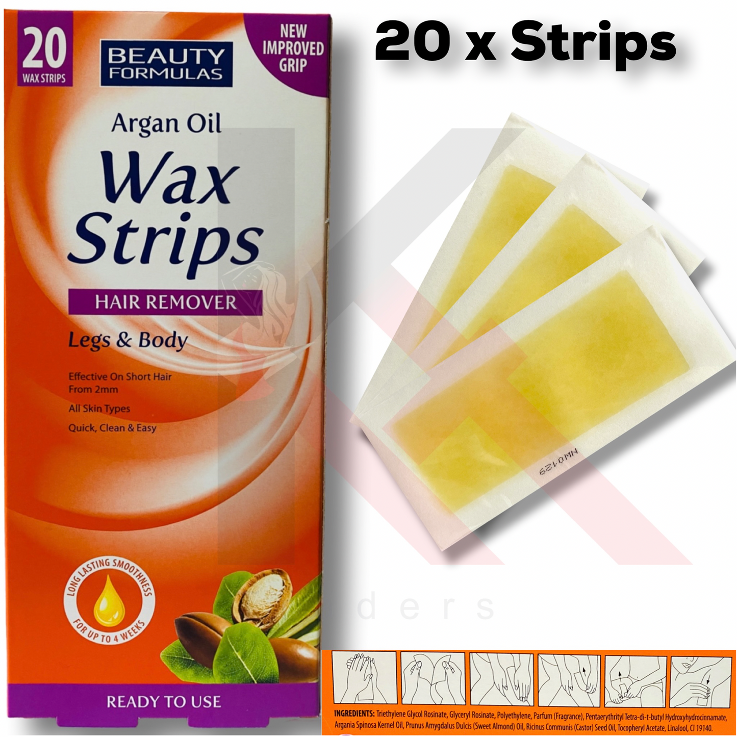 Wax Strips Waxing Leg and Body Bikini Argan Wax Strips wax Strips 1-100 Strips