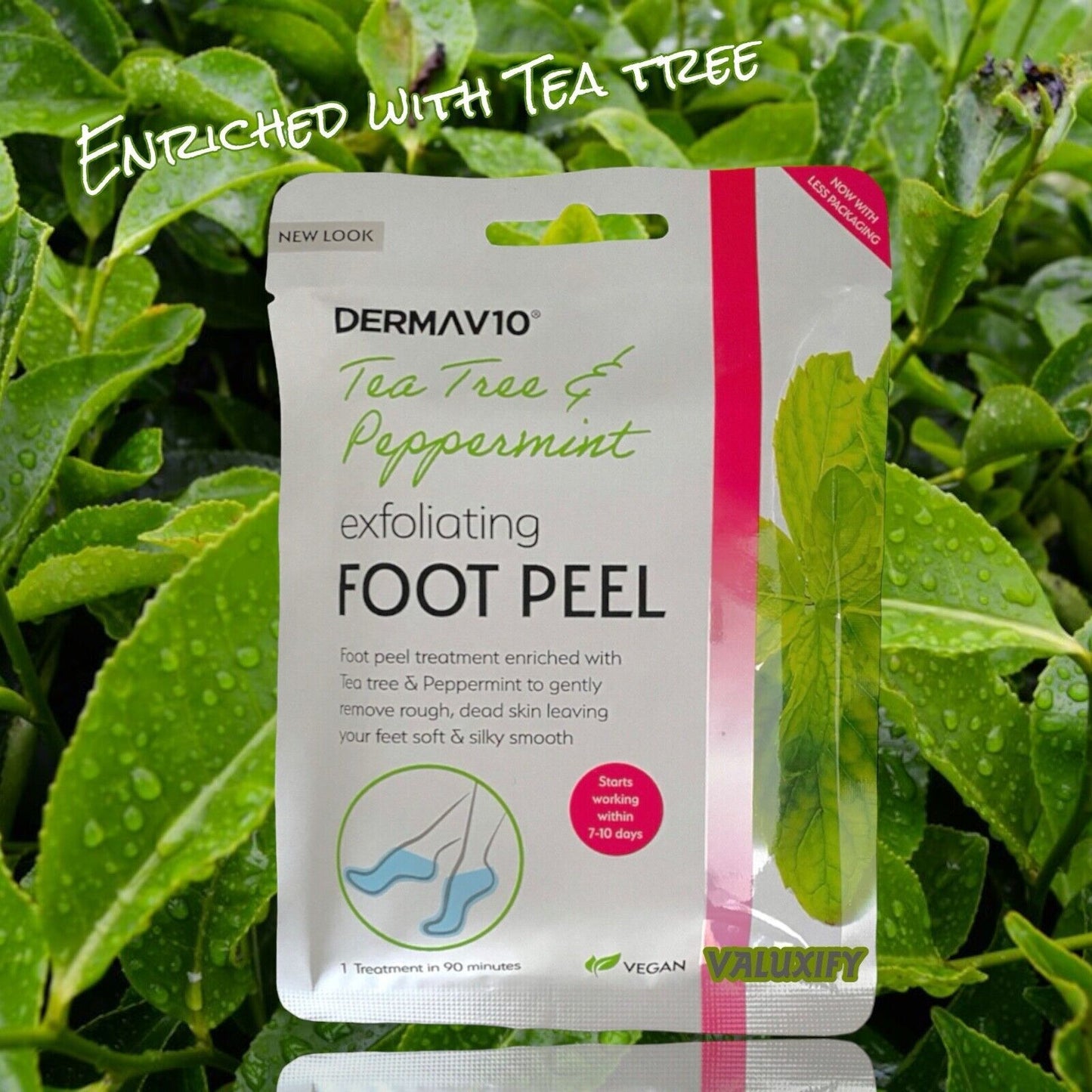 2 x Derma V10 Exfoliating Foot Peel Sock Mask Baby Soft Feet Removes Dead Skin