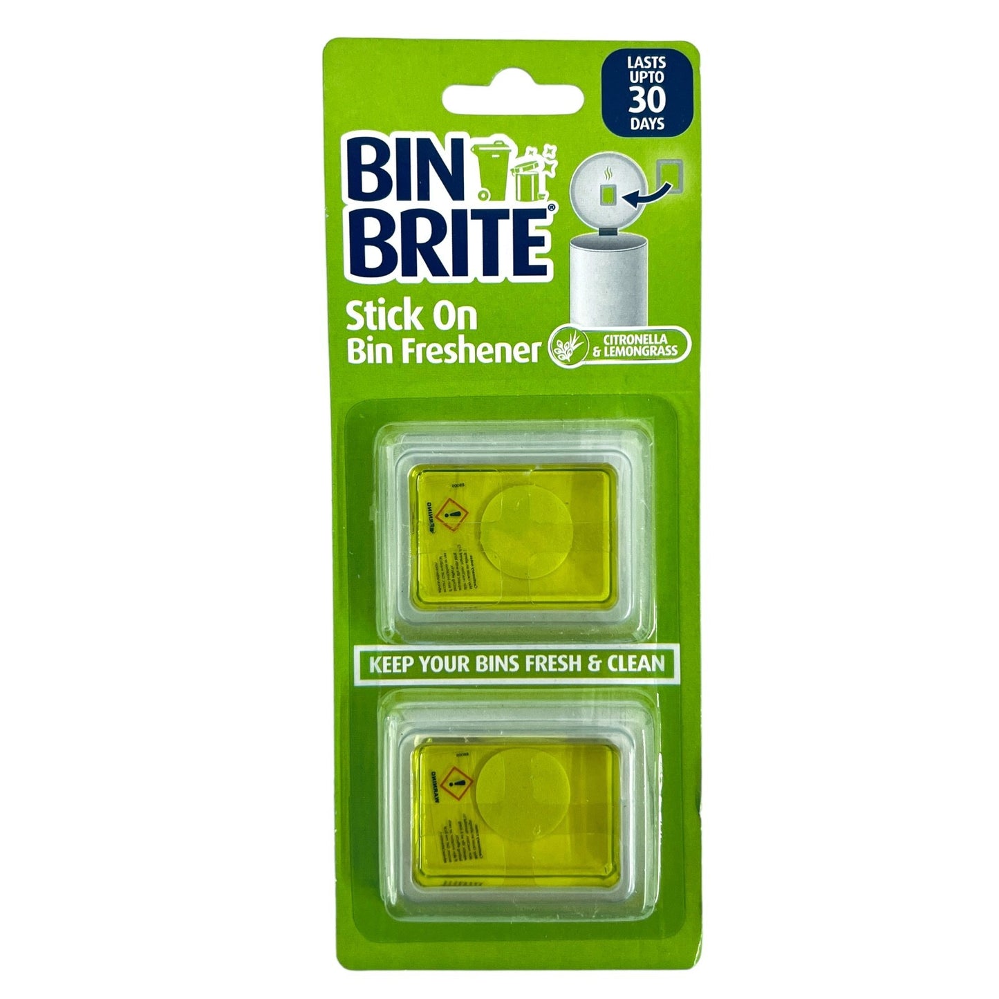 3pk BIN AIR FRESHNERS Lemongrass Kitchen Dustbin Swing Pedal Odour Remover