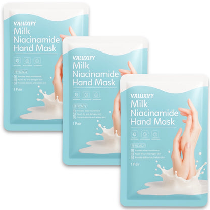 milk niacinamide hand mask gloves 3 pack deep moisturising treatment repair dry hands

