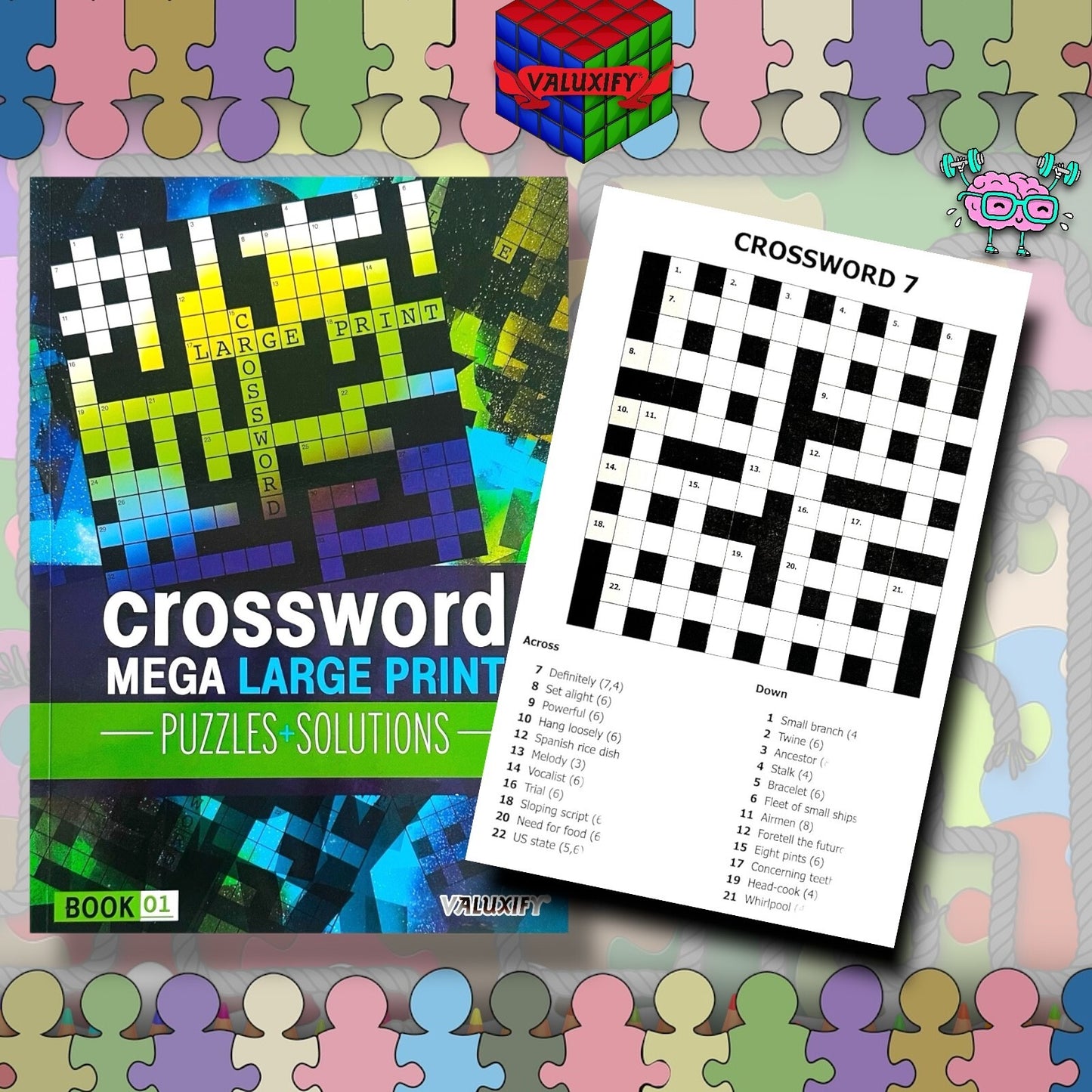 A4 Cross Word Search  Puzzle Mega Large Print  Books Quiz Puzzle Adult