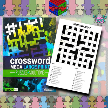 A4 Cross Word Search  Puzzle Mega Large Print  Books Quiz Puzzle Adult