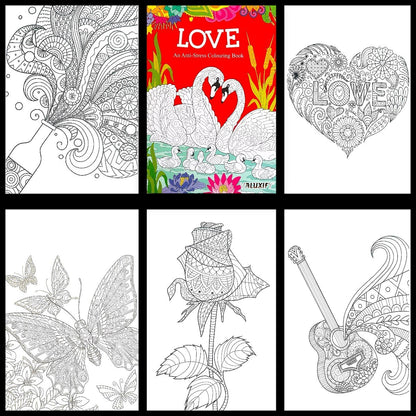 Adult Anti Stress Colouring Book Fashion Love Inspirational Quotes Word Search