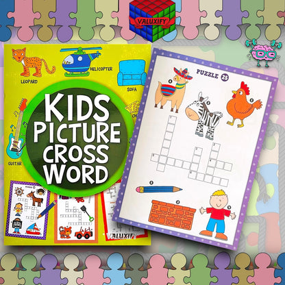 2 | Puzzle Books | Children's Kids | Picture Crossword | Travel A4 Books