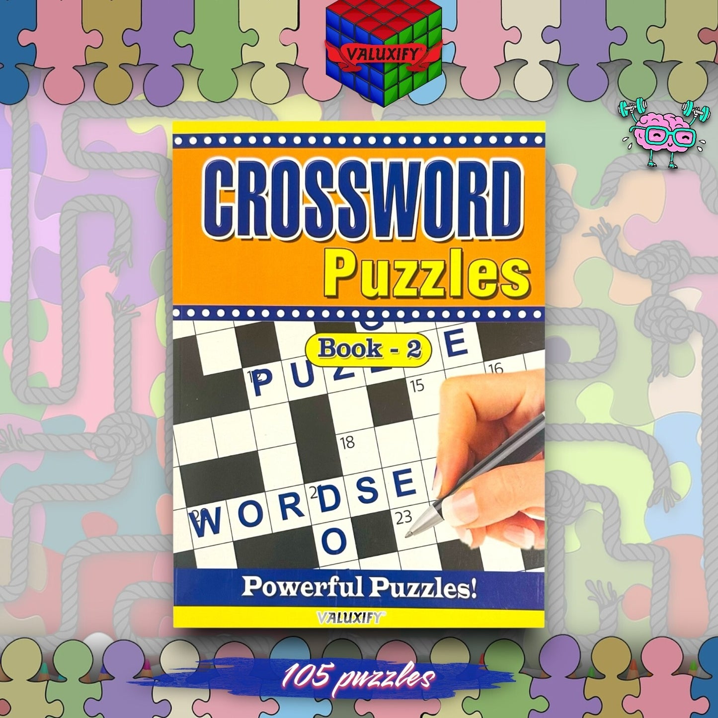 2 | Crossword Puzzles A4 Large Print Puzzle Book Trivia Fun Adult Children Brain