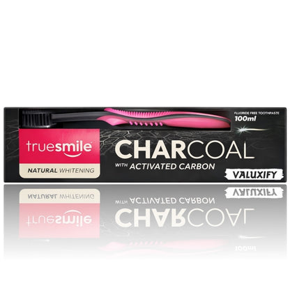 Truesmile Charcoal Toothpaste Fluoride Free  Activated Carbon Free Toothbrush
