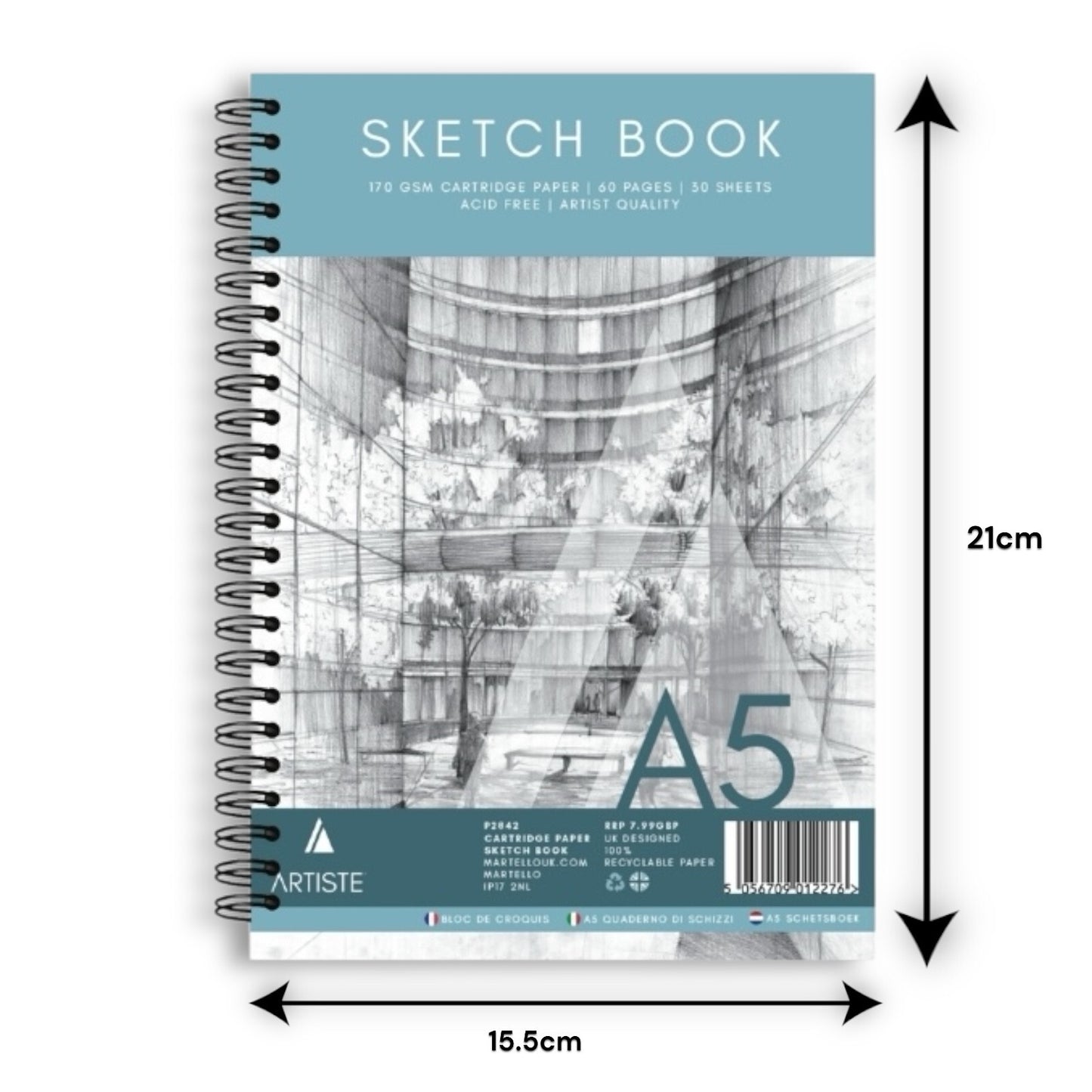A5 Artist Sketch Book Artist Drawing Doodling Sketching Book Art Craft Spiral