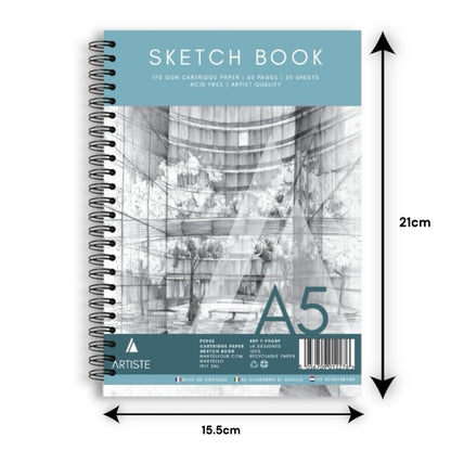 A5 Artist Sketch Book Artist Drawing Doodling Sketching Book Art Craft Spiral