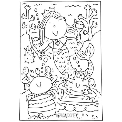 2 | Dot to Dot | Kids Colouring Books | Mermaid Unicorns | Puzzle Activity A4