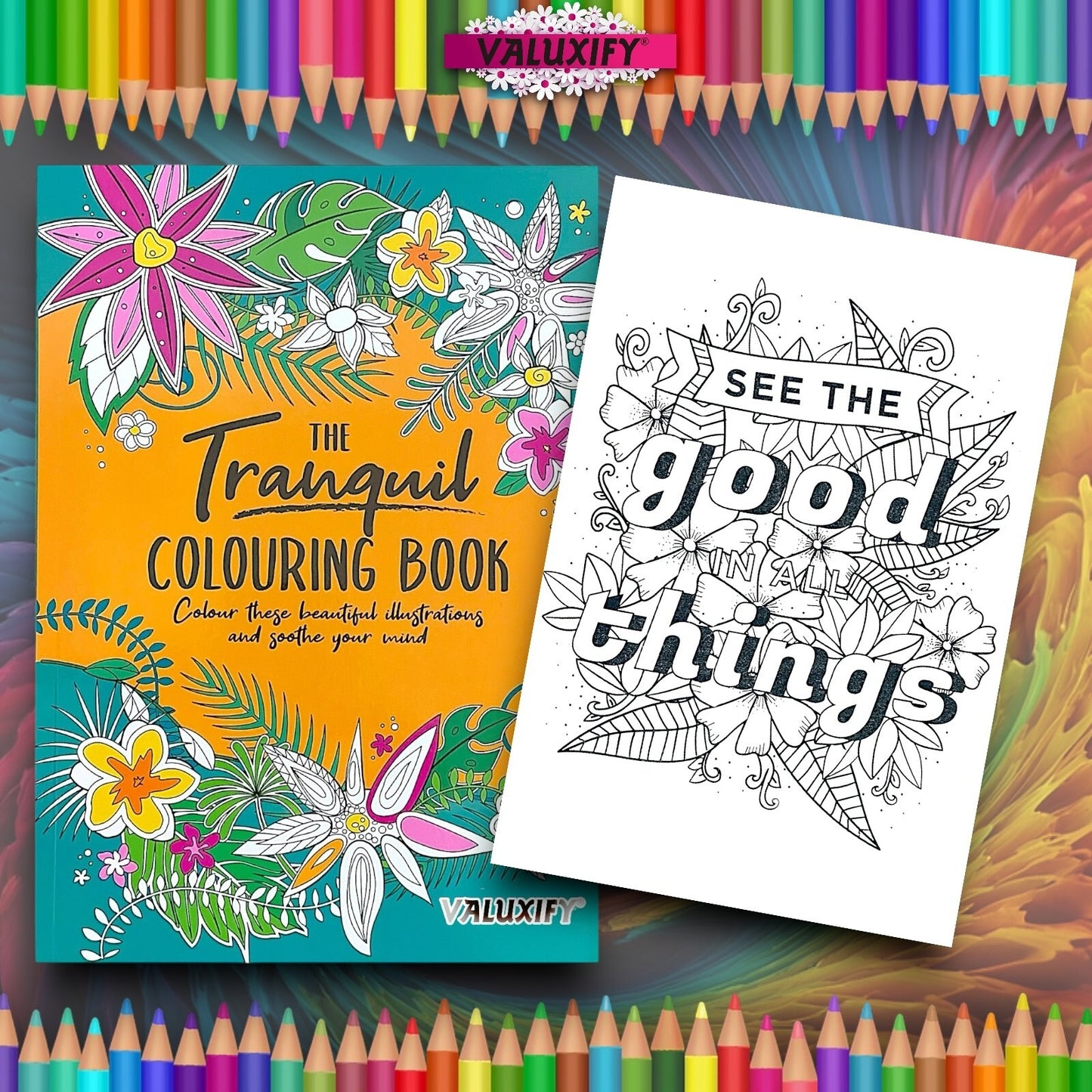 2x Adult Colouring Books Mindfulness Relax Your Mind Colour Therapy  Relaxing A4