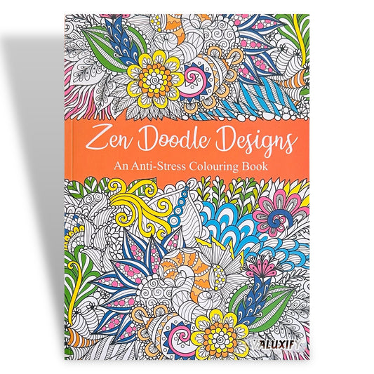 ADULT  COLOURING BOOK ANTI-STRESS Zen FUN  Colour Therapy ALL AGES MIND CALMING