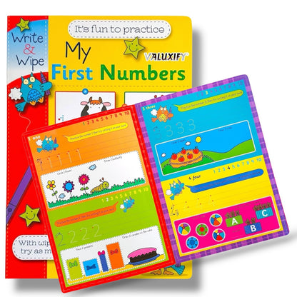 Kids Learning Books ABC Numbers Writing Reading Wipe Clean Pages Fast Shipping