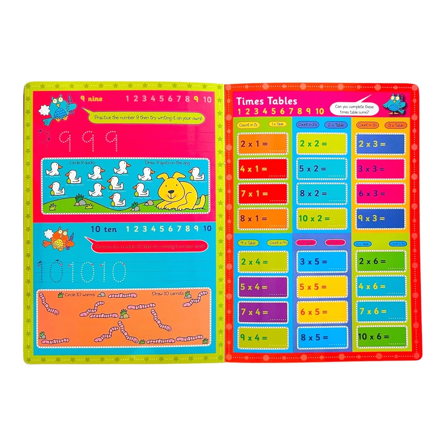Kids Learning Books ABC Numbers Writing Reading Wipe Clean Pages Fast Shipping