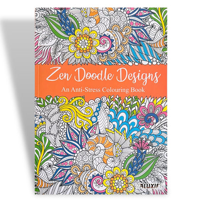 Adult Anti Stress Colouring Book Flowers Patterns Zen Doodle Mindfulness Floral