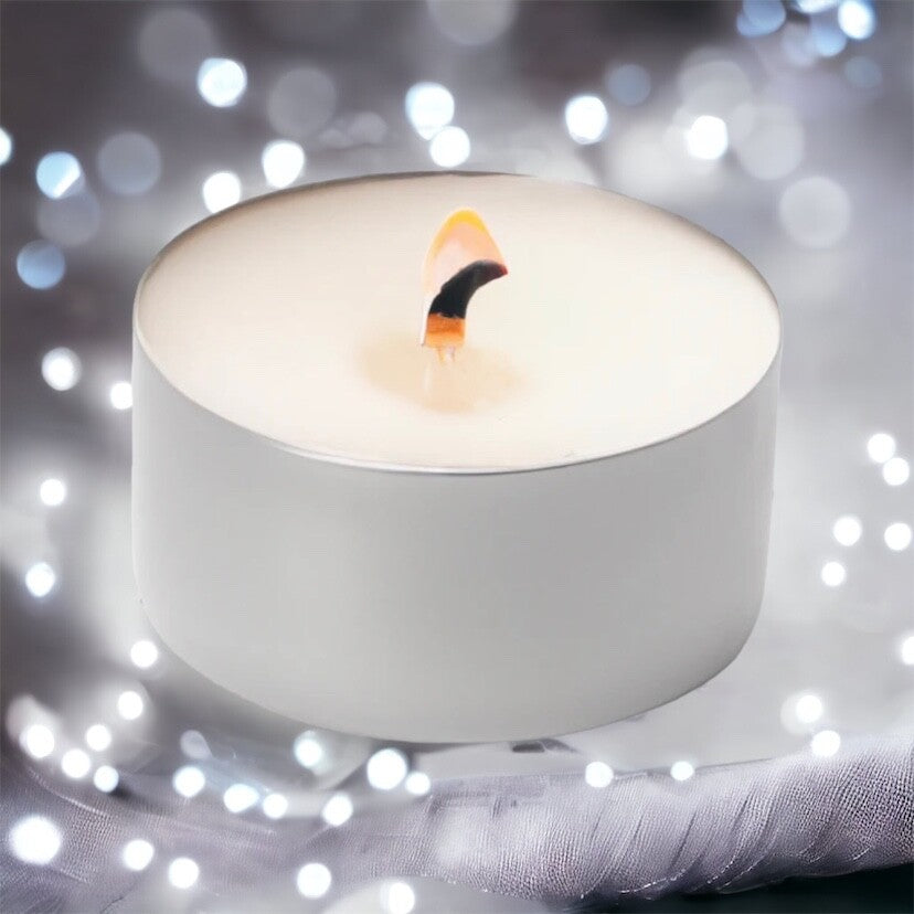 Opella 40 Unscented Tea Lights Candles 8 Hours Burn Time