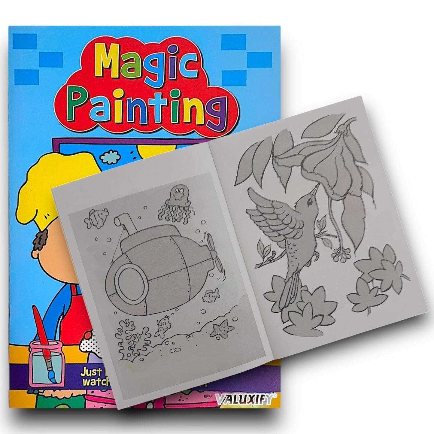 2 | Kids Magic Painting Colouring Books - Just Use Water | A4 Size