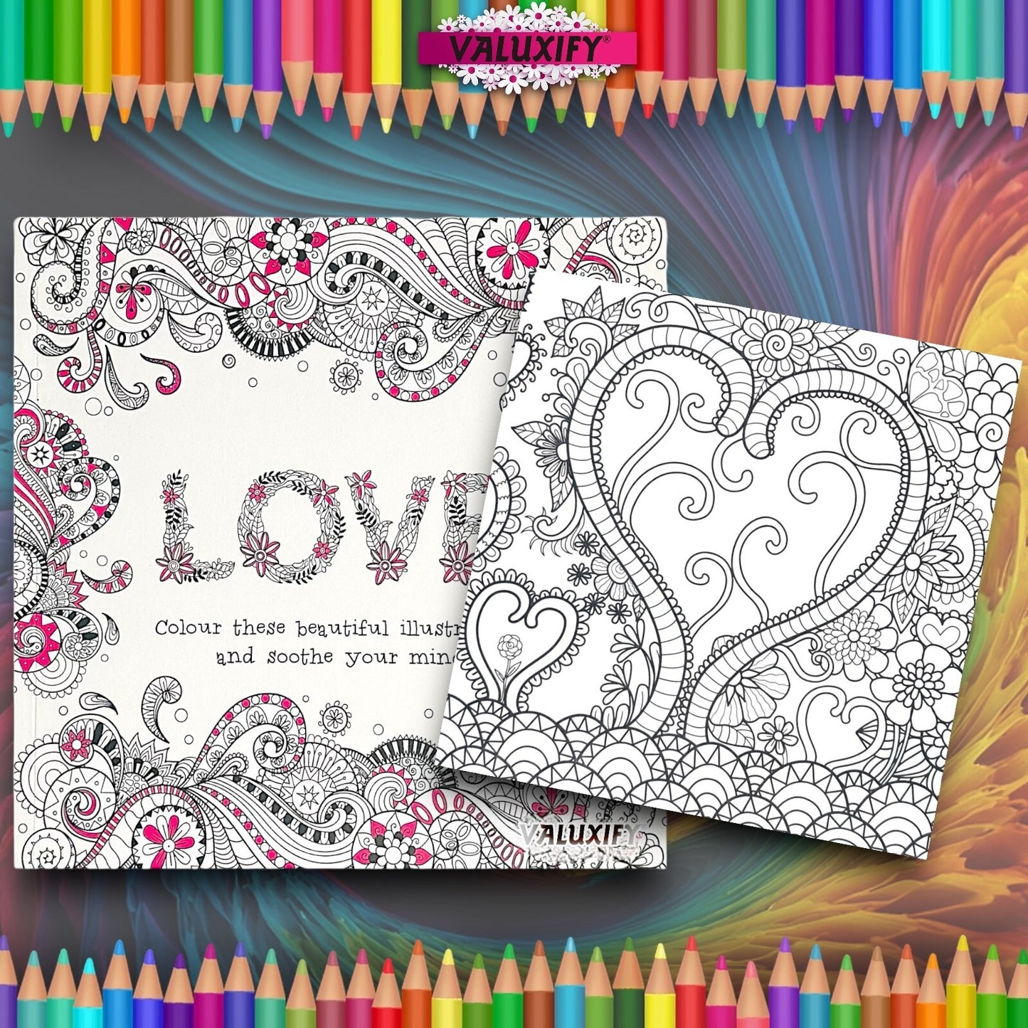 Advance Adult Colouring Books Mindfulness Relax Your Mind Colour Therapy 2 Books