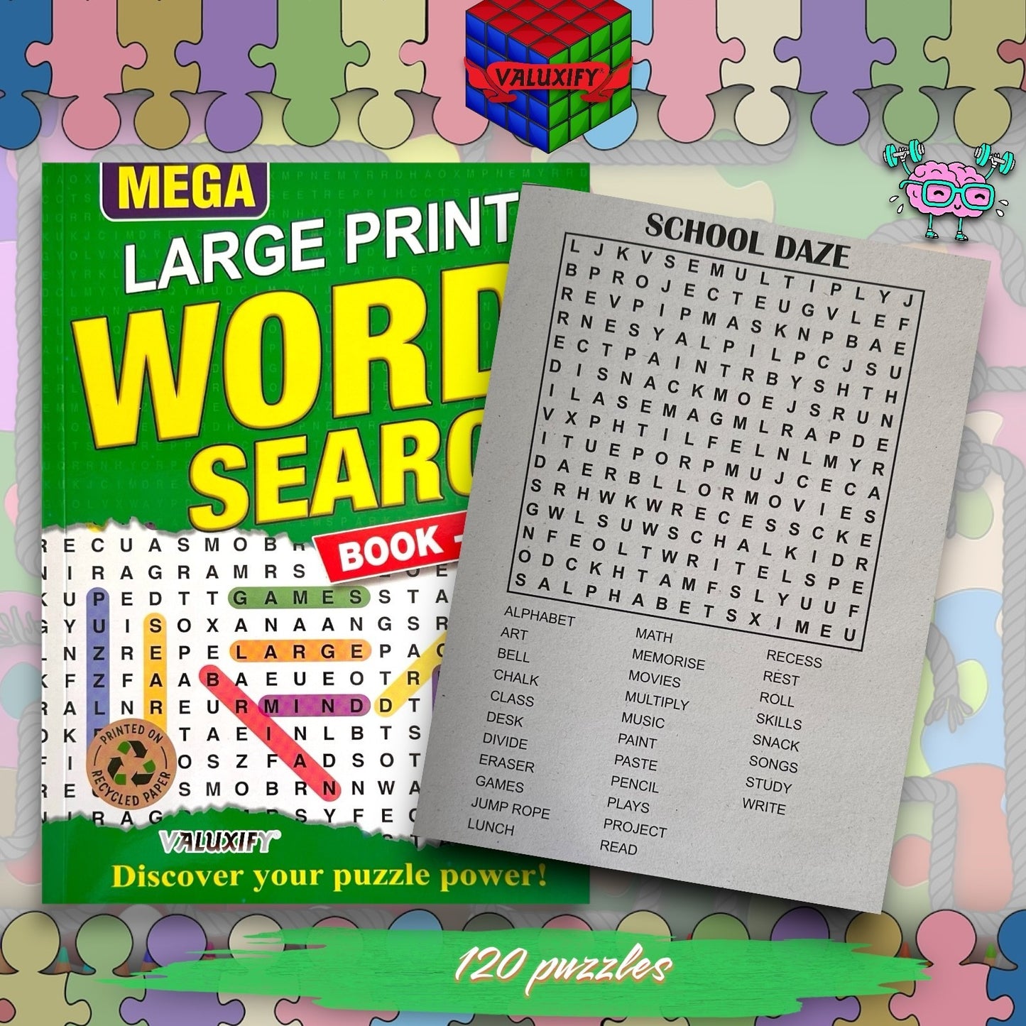 Mega Word Search Puzzle Books A4 | Large Print | 2 Book Set | 240 Puzzles