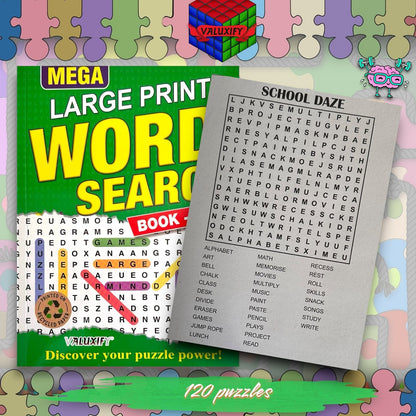 Mega Word Search Puzzle Books A4 | Large Print | 2 Book Set | 240 Puzzles