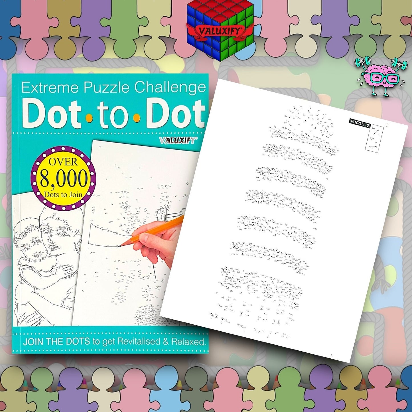 EXTREME DOT TO DOT PUZZLES BOOKS for adults CHALLENGING PUZZLES book Dot to Dot