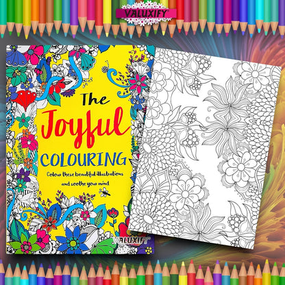 2 Adult Colouring Books Joyful Relaxing Anti Stress Colour Therapy Mind Relax A4