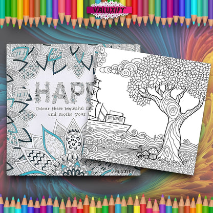 2x Adult Colouring Books Mindfulness Relax Your Mind Colour Therapy  20x20cm