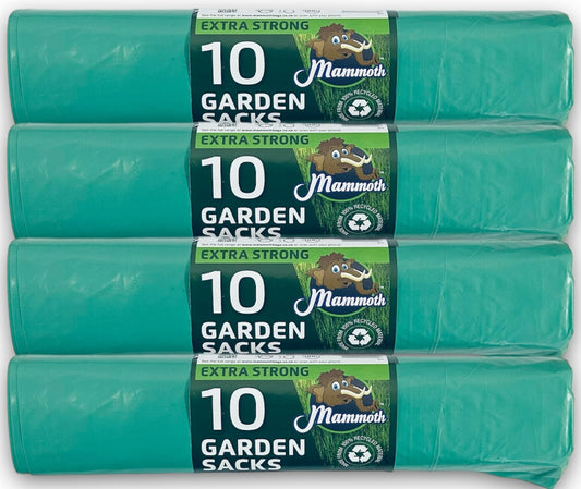 40 HEAVY DUTY GARDEN WASTE SACKS STRONG LARGE GREEN  RUBBISH BIN BAGS 80L