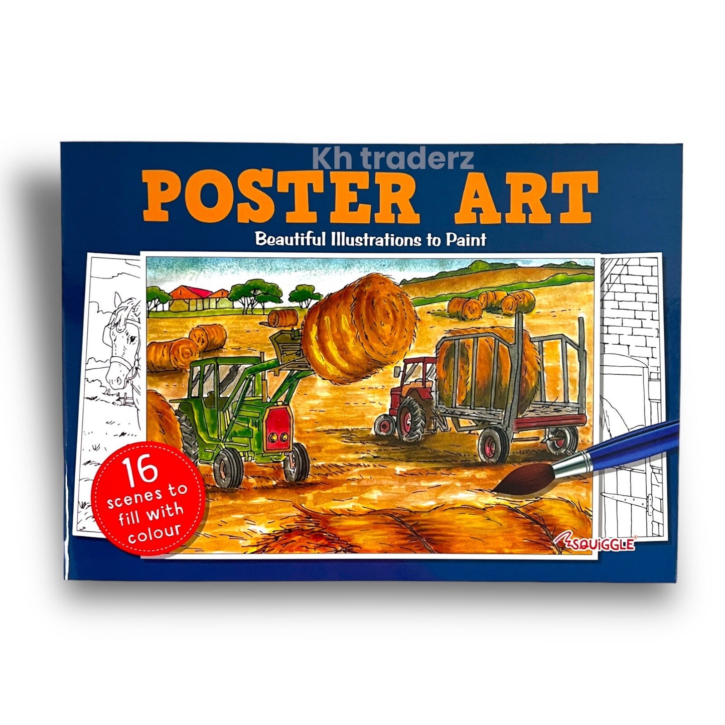 A4 adult and kids colouring book 16 poster art pages anti stress