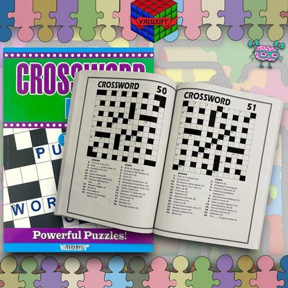 2 | Crossword Puzzles A4 Large Print Puzzle Book Trivia Fun Adult Children Brain