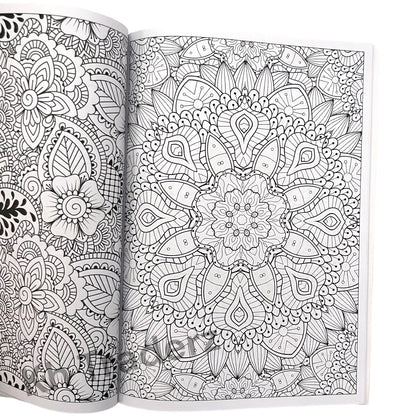 ADULT  COLOURING BOOK ANTI-STRESS Zen FUN  Colour Therapy ALL AGES MIND CALMING