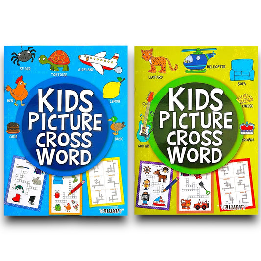 2 | Puzzle Books | Children's Kids | Picture Crossword | Travel A4 Books