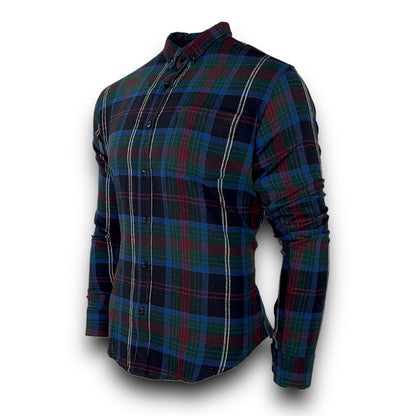 Mens Check Shirt Medium Long Sleeve Regular Fit Shirt Work Casual Formal  Shirt