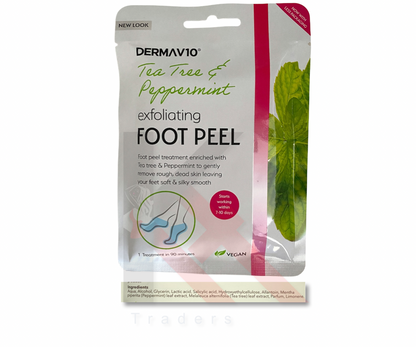 2 x Derma V10 Exfoliating Foot Peel Sock Mask Baby Soft Feet Removes Dead Skin