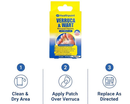 Healthpoint Verruca Infection & Wart Removal 10 x Patches with Salicylic Acid