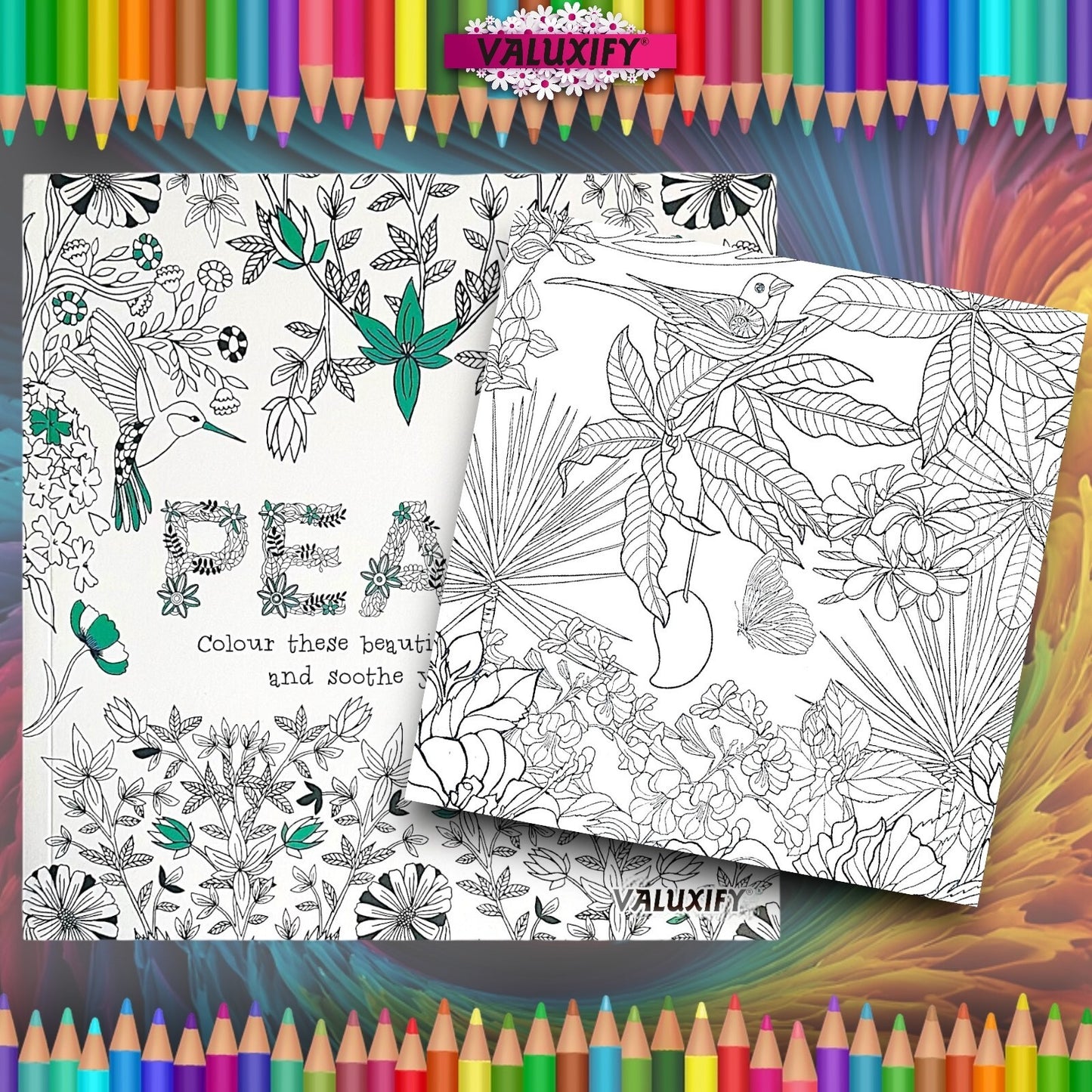 Advance Adult Colouring Books Mindfulness Relax Your Mind Colour Therapy 2 Books
