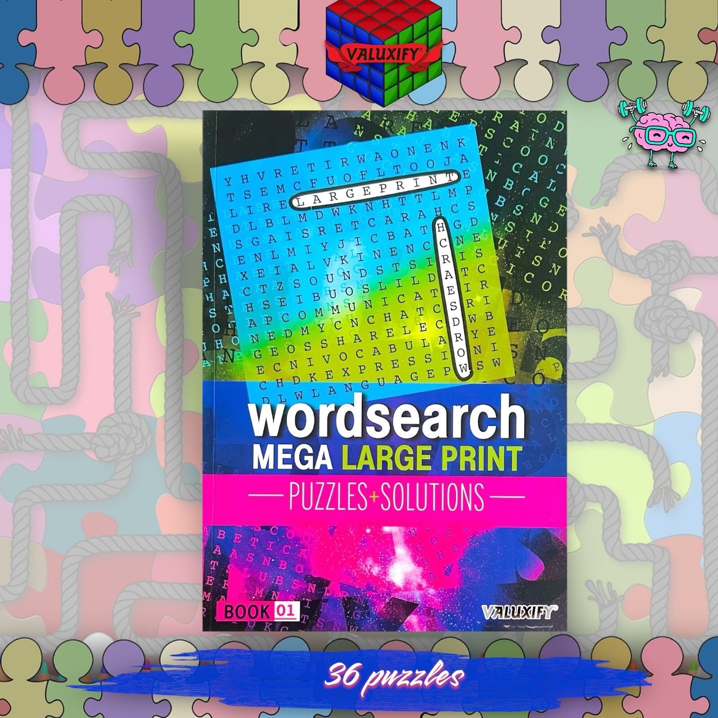 2 A4 Quiz Puzzle Mega Large Print Word Search Books Wordsearch Puzzle Book Adult