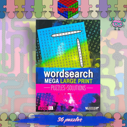 2 A4 Quiz Puzzle Mega Large Print Word Search Books Wordsearch Puzzle Book Adult