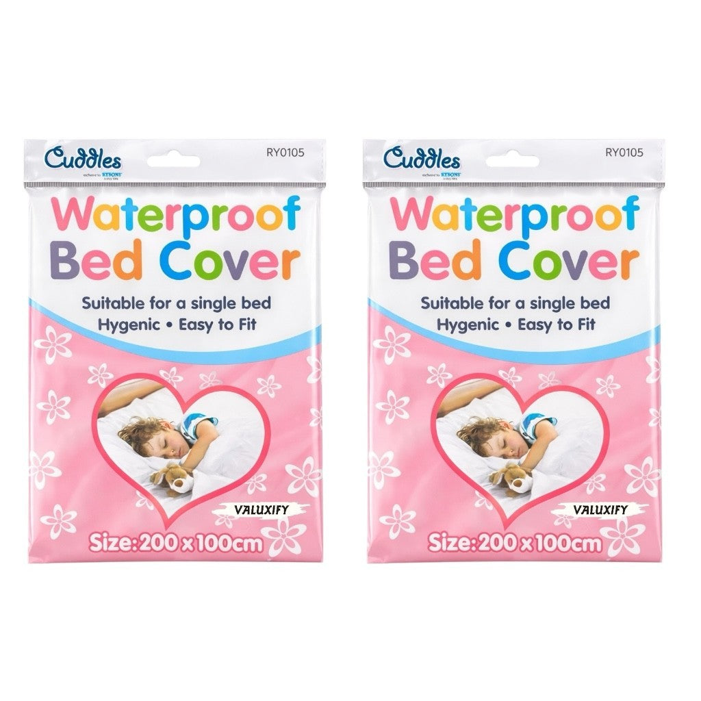 KIDS WATERPROOF SINGLE BED COVER SHEET BABY COT BED WHITE MATTRESS PROTECTOR