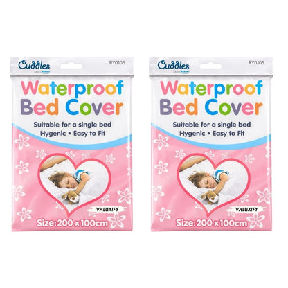 KIDS WATERPROOF SINGLE BED COVER SHEET BABY COT BED WHITE MATTRESS PROTECTOR
