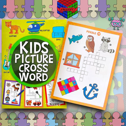 2 | Puzzle Books | Children's Kids | Picture Crossword | Travel A4 Books