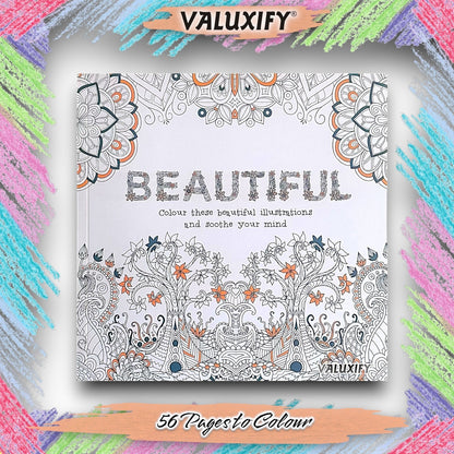 Adult Anti Stress Colouring Book Happy Love Mindfulness Tranquil Relaxing Colour