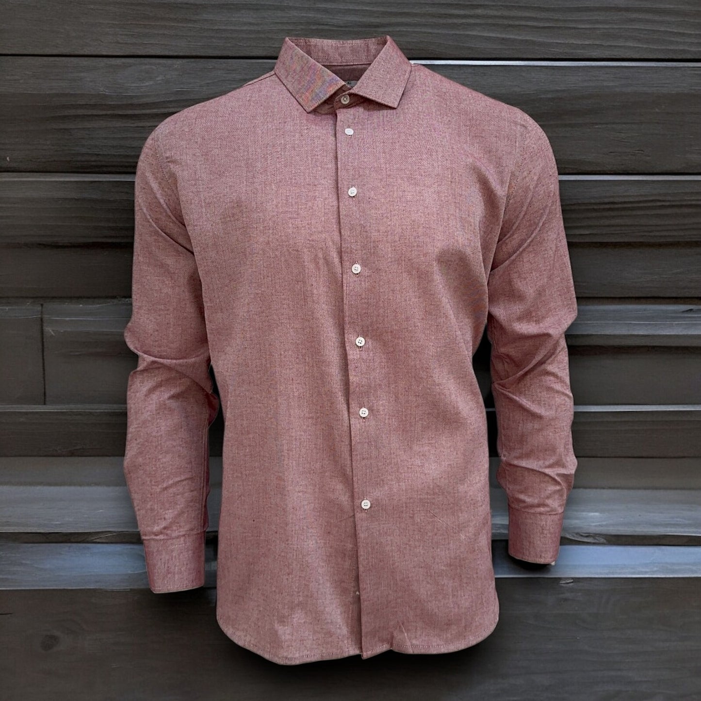 Mens Shirt Long Sleeve Solid Modern Slim Fit Smart  Casual Formal Work Shirts
