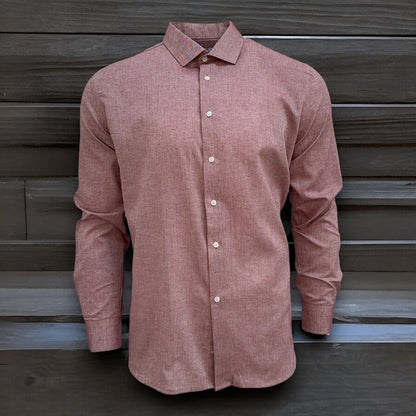 Mens Shirt Long Sleeve Solid Modern Slim Fit Smart  Casual Formal Work Shirts