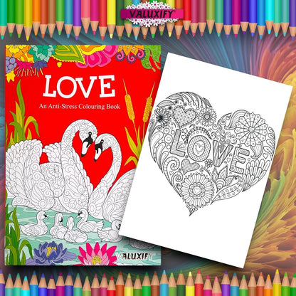 2 Adult Colouring Books Fashion Love Anti Stress Colour Therapy Mind Relax A4