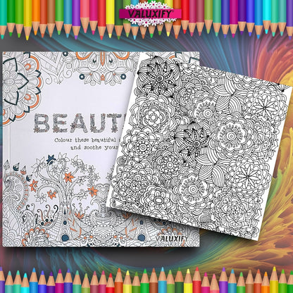 2x Adult Colouring Books Mindfulness Relax Your Mind Colour Therapy  20x20cm