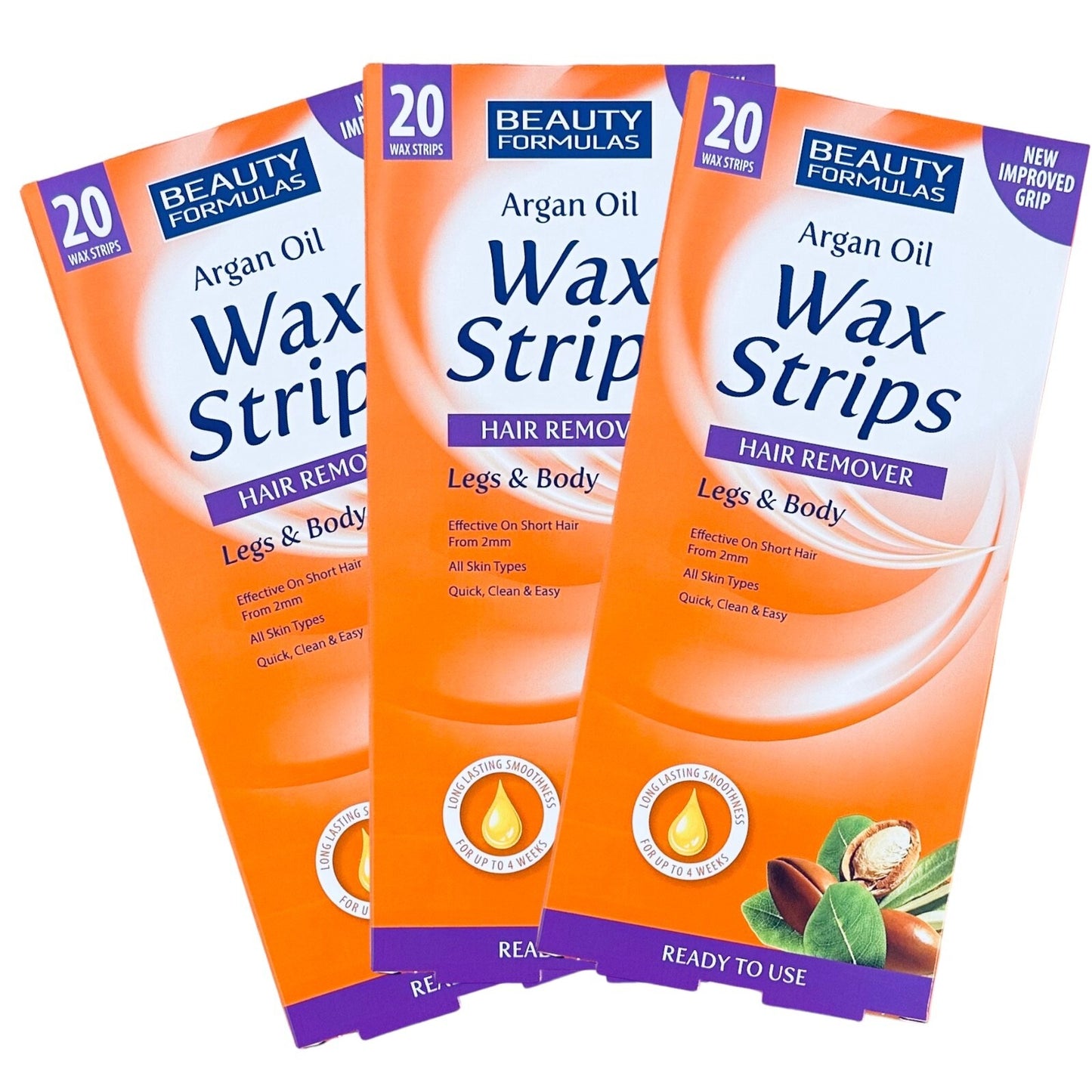60 Beauty Formulas Leg and Bod Wax Strips  Waxing Wax Strip Argan Oil wax Strips